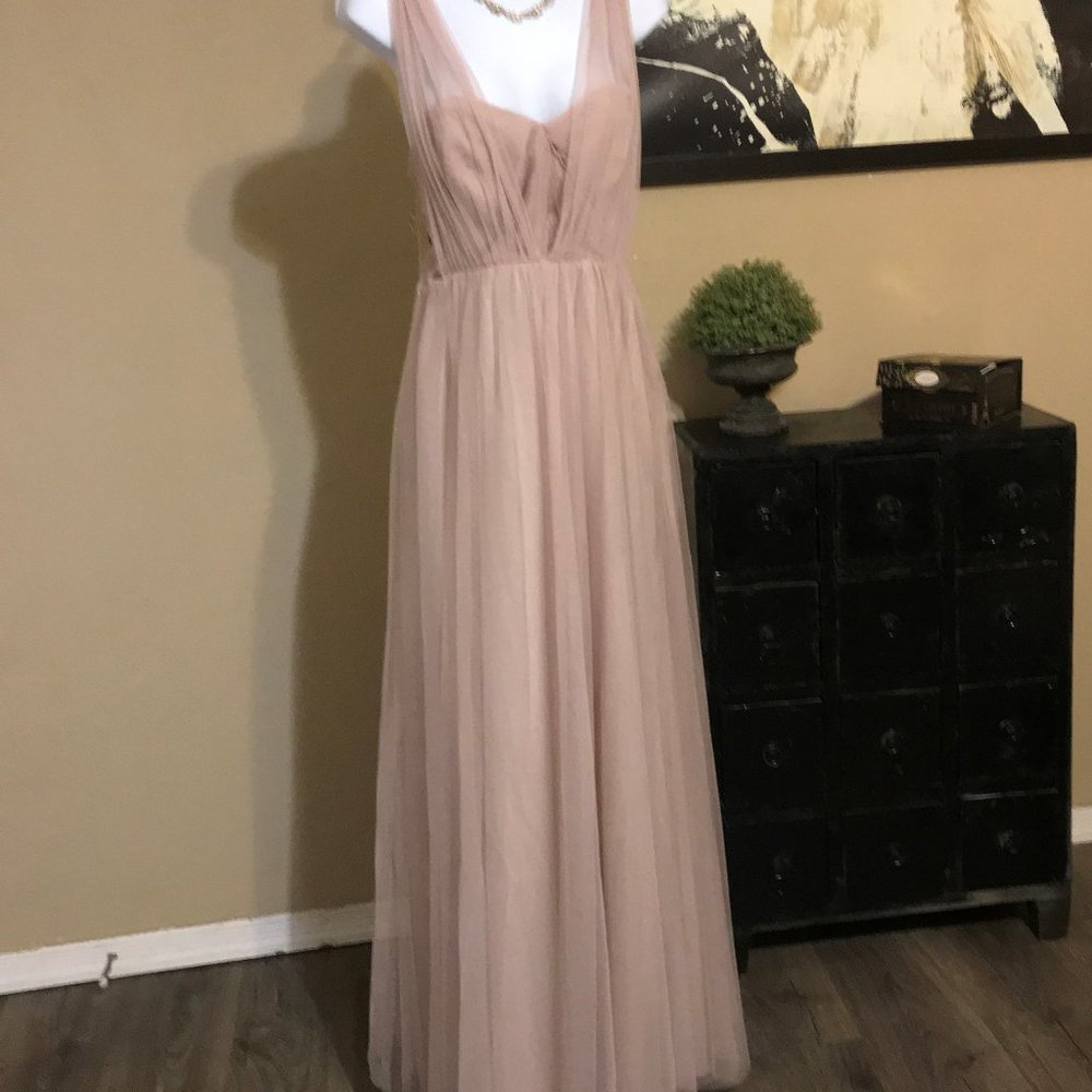 Nude Chiffon Evening Gown